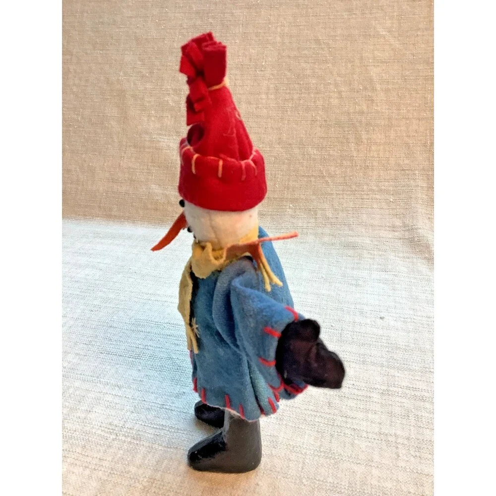 Standing Snowman Folk Art Rustic Christmas Vintage Decor Cute 8 1/2
